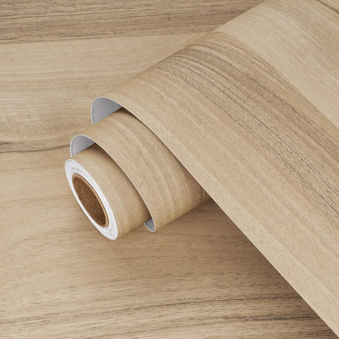 Light Brown Wood Wallpaper Peel and Stick 15.8''x78.7'' Oak Contact Paper for Countertops, Cabinets, Desk