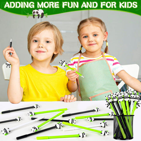 Panda Pen for Kids, 30Pcs Animal Cartoon Panda Gel Ink Pens, 0.5 mm Black Ink for School Office Home Gift