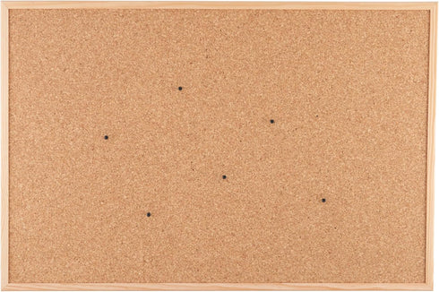 Go4Cork Framed Cork Bulletin Board - 23.6”x 15.7”, Double-Sided Pine Frame for Office & Classroom Organization