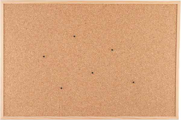 Go4Cork Framed Cork Bulletin Board - 23.6”x 15.7”, Double-Sided Pine Frame for Office & Classroom Organization