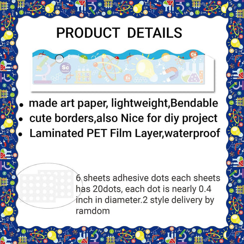 Fankya 68 Bulb Ft Science Bulletin Board Borders Stem Science Classroom Decorations Light Border Trims for Chemistry