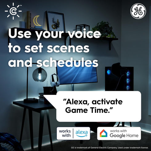 Bulb, ST19 60W (Pack 2) Cync GE Smart LED Light Edison Style, Works with Amazon Alexa and Google Home, WiFi Light, Soft