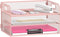 Daltack 3-Tier Paper Organizer - Mesh Desk Letter Tray with Handle for A4 File Folder, Pink