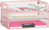 Daltack 3-Tier Paper Organizer - Mesh Desk Letter Tray with Handle for A4 File Folder, Pink