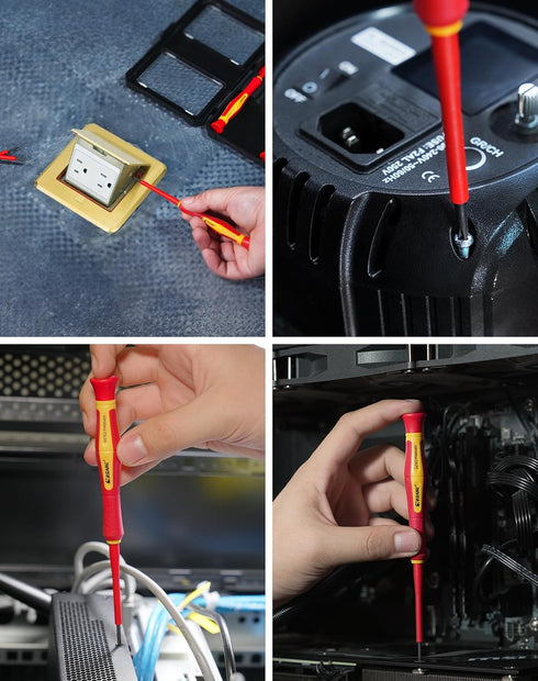 EZARC 1000V Insulated Electrician Screwdriver Set, 6-Pieces Mini Electrician Screwdriver Set with Magnetic Tip and Case