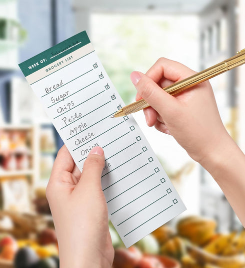 Weekly Magnetic Meal Planner & Grocery List, 7 x 10 Inch Notepad for Fridge, 60 Sheets for Dinner Planning