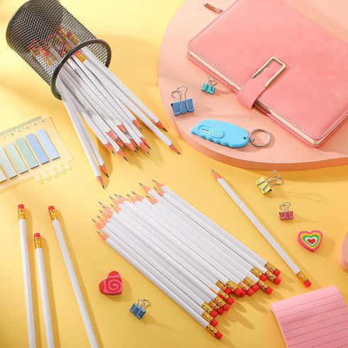 Tinlade 50 Pcs Triangular Grip HB Graphite Pencils with Eraser, Wedding Pencils for School Drawing Sketching Bridal
