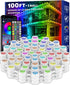 SINLEY 100FT Permanent Outdoor RGB Lights,Waterproof Smart LED Eaves Lights with App/Remote Control,for