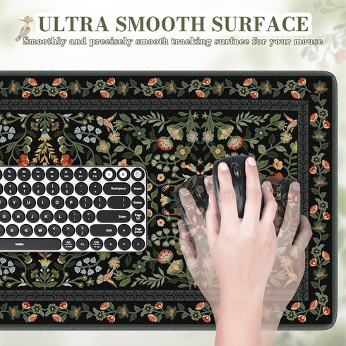iCasso Desk Mat for Keyboard and Mouse, Large Mouse Pad, Desk Pad Mat, Anti-Slip Big Mousepad with Stitched Edges