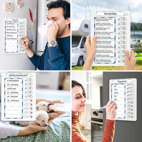 Chore Chart for Kids, Dry Erase Chore Board with 10 Sliders, Magnetic Marker, To Do List Checklist for Fridge, 2 Pack