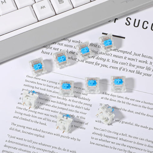 Gsbnjuy 30Pcs 3 Blue Switch Replacement, PIN Mechanical Keyboard Switches, Clicky with Strong Tactile Feedback