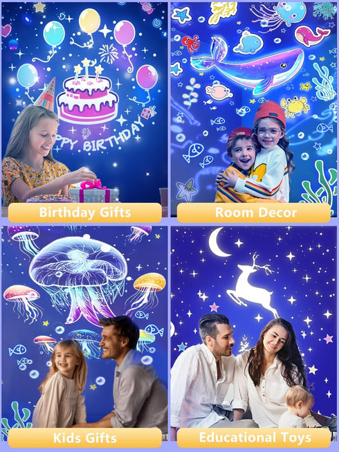 21 Sets 360 Dimmable of Films + Kids Night Light Projector, Projector Night Light for Kids Bedroom, Ceiling, Star