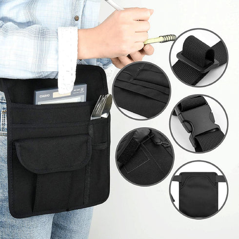 FAURAPMNG 2 Server Apron Bag, Restaurant Server Waist Money Pouch Bag, Restaurant Bar Apron Bag with Adjustable Belt