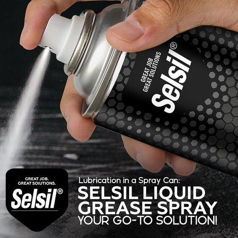 17 oz Pack 1 Selsil Liquid Grease Spray - fl - Spray Lubricant for Metal Parts & Metal-to-Plastic Contact - Suitable