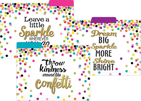 Teacher Created Resources Confetti File Folders for Organizing Documents
