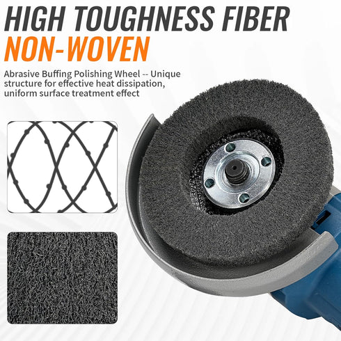 4 1/2 Inch Nylon Fiber Flap Disc Buffing Polishing Wheel 800 Grit for Angle Grinder, Metal Wood Finishing