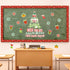 Whaline 105Pcs Christmas Bulletin Board Decoration Kit with Xmas Tree Snowflake Paper Cutouts and Border Stickers