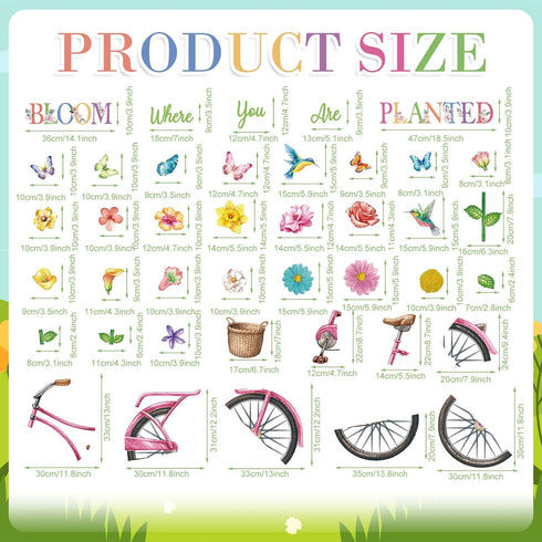 Flower Bulletin Board Decorations Set 3D Paper Flower Cutouts Summer Butterfly Bicycle Leaves Bird Wall Decals Springtime Bloom Where You are Planted Classroom Decoration for School Home Party by Pasimy