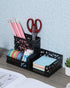 EasyPAG Desk Organizer with 3 Compartments for Pencil, Sticky Note Holder, Office Accessories (Black)