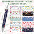 Yeaqee 50 Pcs Black Ink Ballpoint Pens, Inspirational Motivational Quotes Stylus Tip Pens for Women Students, 5.5 Inch