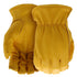 Boss Men's Durable Grain Cowhide Leather Driver Work Glove, Abrasion Resistant, Large Yellow (B81021-L)