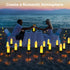 Solar Powered LED Flameless Candles Lights, 600MA Battery for Outdoor Birthday Wedding Party Decor, 2 PCS
