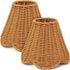 Glooglitter 2 Pcs Clip on Rattan Lamps Shade Small Scalloped Lampshade 3" Top