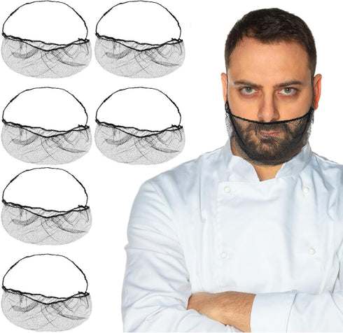 100 Pcs Black Beard Nets Beard Covers Comfortable Protective Beard Masks for Men