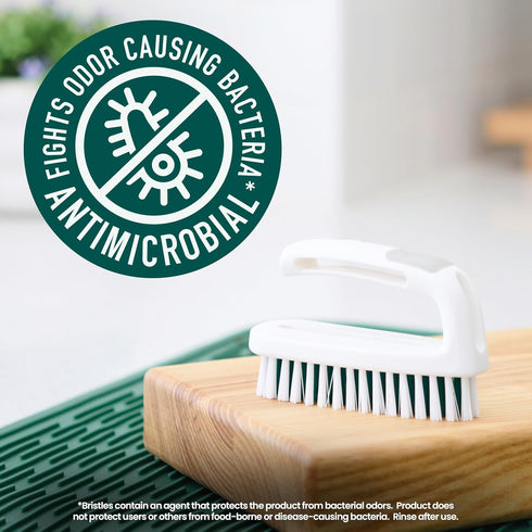 Scotch-Brite Small Utility Brush, Long Lasting Dish Brush with Handle for Scrubbing Cookware, Hands, Tile, Grout