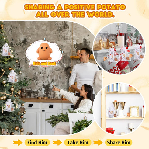 Gejoy 50 Set Inspirational Potato Gift Bulk Positive Emotional Gifts Mini Potato with Cards Support Encouragement