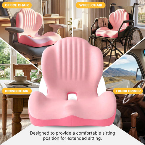 Tailbone Ergonomic Seat Cushion, Office Chair Seat Cushions with L-Shaped Integrated Design, Memory Foam Orthopedic