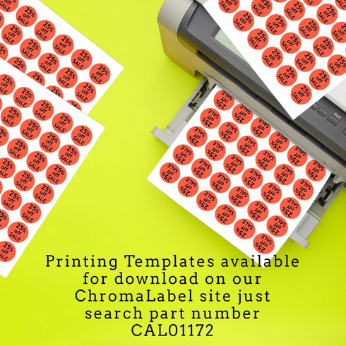 ChromaLabel 1.25 Inch Round Printable Labels, 1050 Stickers per Pack, White for Laser and Inkjet Printers