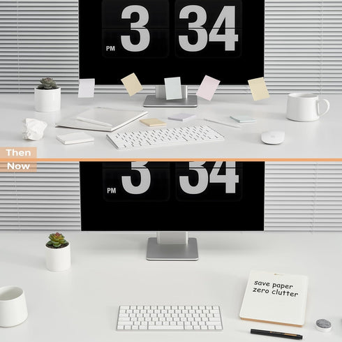 Desktop Glass Whiteboard with Reversible Wood Stand, Mini Dry Erase Easel 9.5"x6.7" for Desk, Accessories Included