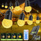 AGELCK 50FT Solar String Lights Outdoor Waterproof w/Remote, 25 Dimmable G40 LED Shatterproof