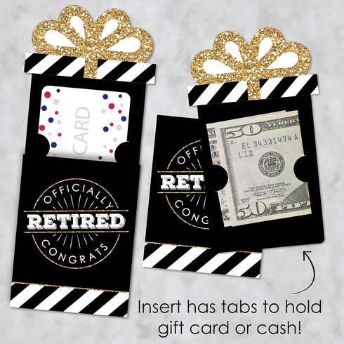 Set 8 Big Dot of Happiness Happy Retirement - Retirement Party Money and Gift Card Sleeves - Nifty Gifty Card Holders