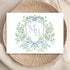 Designing Moments 2 Set 25-39 (2 Letter Monogram Cards, Watercolor Blue Green Crest Personalized Monogram Stationary