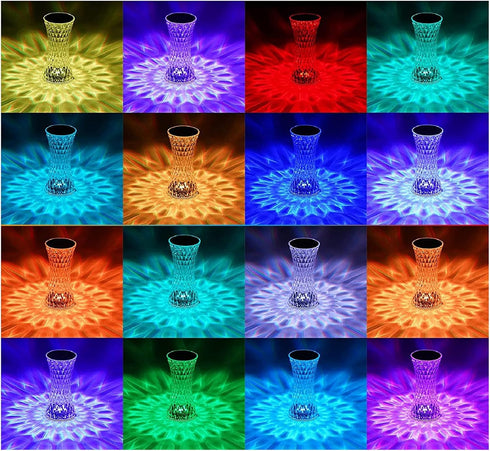 16 MIFXIN Crystal Table Lamp RGB Colors Changing Remote Control Diamond Crystal Lamp USB Charging Touch Light