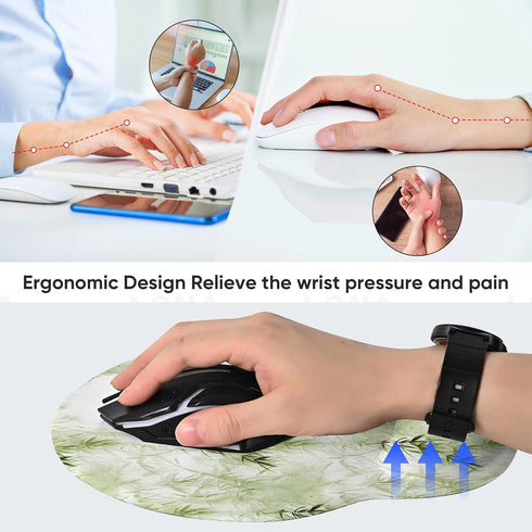 Laptop Computer Gaming Mouse Pad with Wrist Rest Support, Ergonomic Memory Foam Mat, Non-Slip Rubber Base, Comfortable
