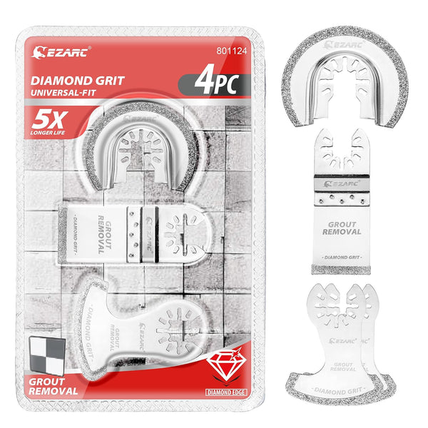 EZARC 4-Pack Diamond Oscillating Tool Blade Set, Multi Tool Mortar Cutting Saw Blades for Grout Removal