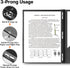 Dunwell Plastic Folders with 3 Prongs, 2 Pack, Black, 2-Pocket Folders with Fasteners, Durable Acid-Free Poly for Long