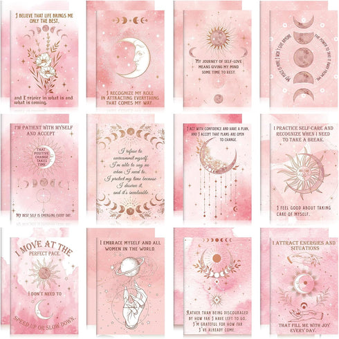 Tatuo 24 Pcs Positive Affirmation Notebooks, Inspirational Quote Journals for Women Men, Stress Relief Gift
