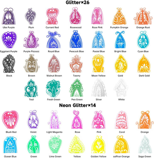 Shuttle Art 80 Pack Glitter Gel Pens, 40 Colors Set with 40 Refills for Adults Coloring Books and Crafts