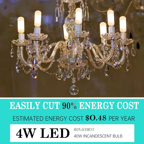 Frosted Light Bulbs E12 LED Bulb, 40W Warm White 2700K, Chandelier Frosted, E12 Candelabra, 6 Pack