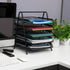 Mind Reader 5-Tier Paper Tray, Set of 2, Black Metal Mesh Desktop Organizer, File Storage, 11.75" L x 14" W x 14.5" H