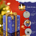 LCZLUMIPRO Christmas Flameless Gift Box Candle Hand-Painted Real Wax LED Candle with Remote Timer Battery Operated Blue