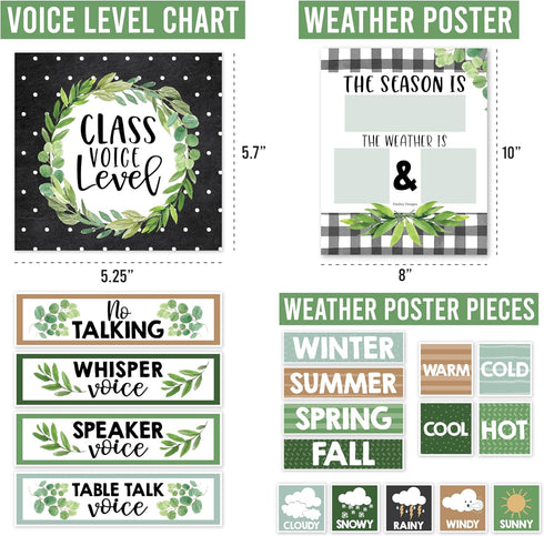 Hadley Designs Farmhouse Classroom Calendar Set, Bulletin Board Sets for Teachers, School Calendar Decor