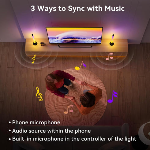 Ledagic Led Light Bar with Music Sync, Color Changing TV Backlight App & Remote Control, IC+RGB & W Smart RGB Light