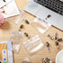 Metal Badge Clips ID Badge Clips with Clear PVC Straps, Double Hole Name Tag Clips for ID Cards and Badge Holders (200