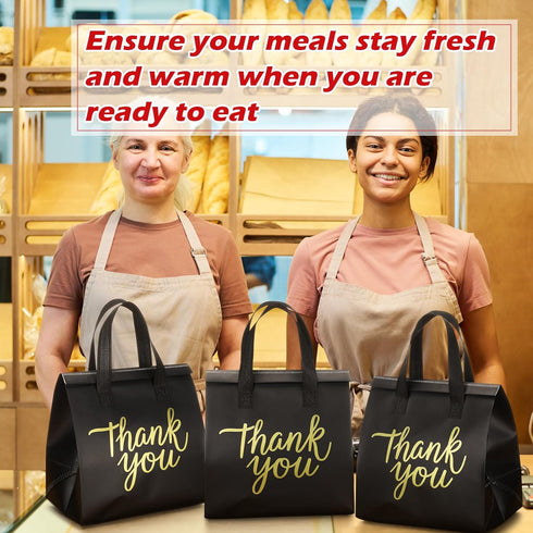 Aliceset 80 9. 5 9. 5 6 Inch Pcs Thank You Insulated Bags for Food Delivery Bulk x x Take Away Bags Thermal Insulation
