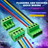15 Pcs 4 Pin PCB Mount Screw Terminal Block Connector with 15 Pairs 5.08mm Pitch Screw Plugs
